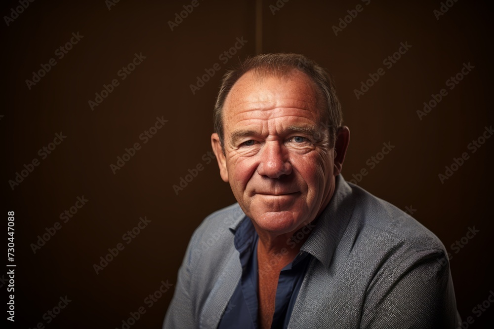 Portrait of a senior man on a dark background. Studio shot. Portrait of a senior man on a dark background. Studio shot.