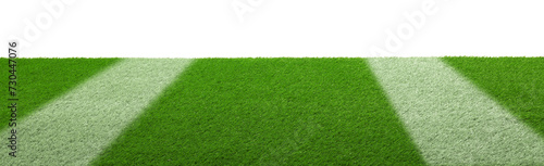 Green grass with markings on white background