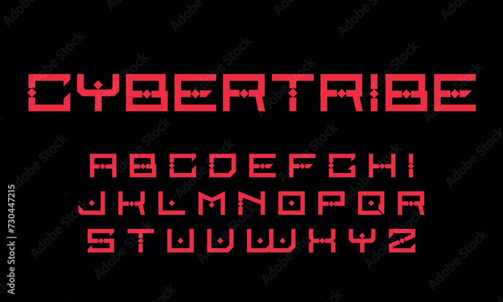 Stylish retro alphabet font in sci fi style. Typography modern space  font set for logo, poster, games, interface and movie. Vector Illustration. EPS 10