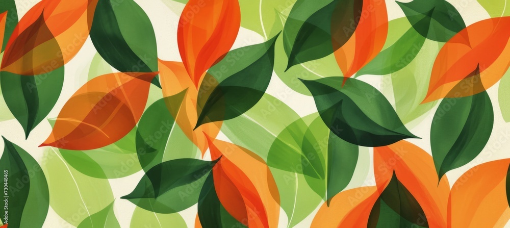 abstract green & orange pattern illustration in the style of emphasis on nature Generative AI abstract green & orange pattern illustration in the style of emphasis on nature Generative AI