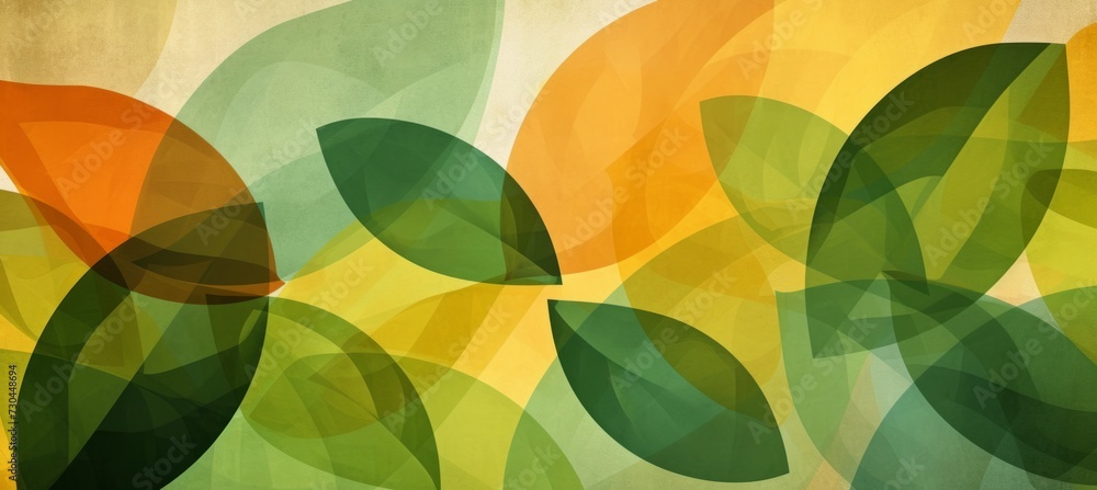 an ecofriendly theme with simple colors and curved shapes of leaves Generative AI