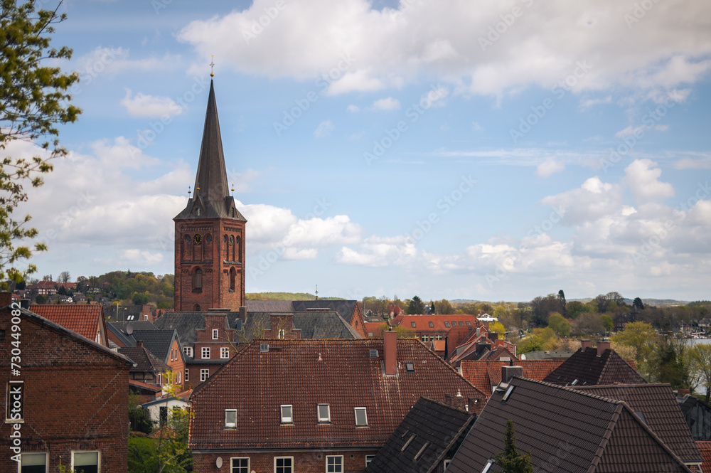 View over the rooftops of ploen in northern Germany. High quality photo