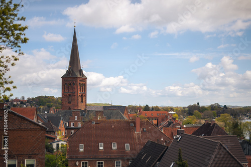 View over the rooftops of ploen in northern Germany. High quality photo