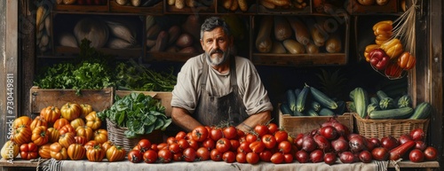 farmers - farmer in a greengrocer photo