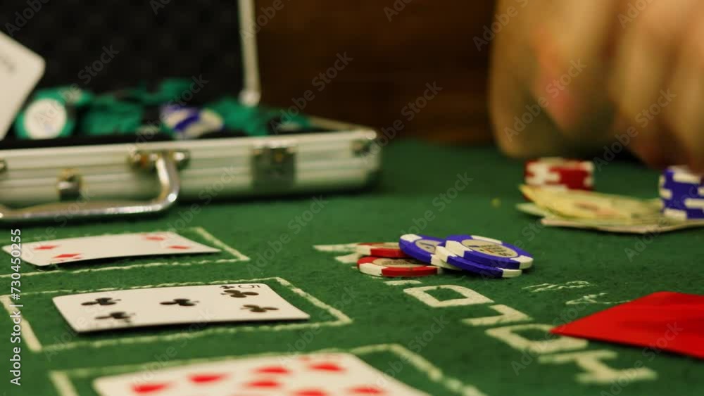 Players drop cards after draw in poker game. Slow motion Players drop cards after draw in poker game. Slow motion