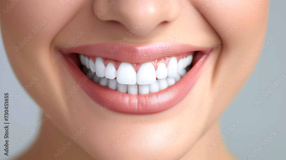 Obraz premium a smile with white teeth and white teethhades