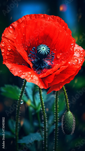 red poppy in the field