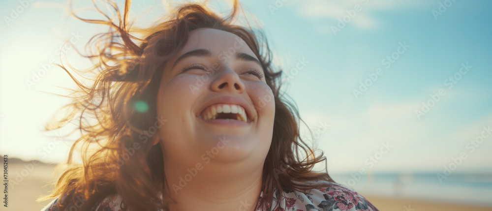 Portrait of joyful young plus size woman Portrait of joyful young plus size woman