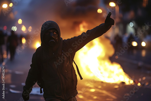 Protestas en la calle con incendios y disturbios