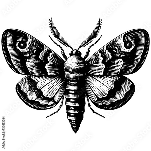 Moth Engraving