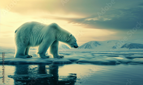 polar bear with ice © augenperspektive