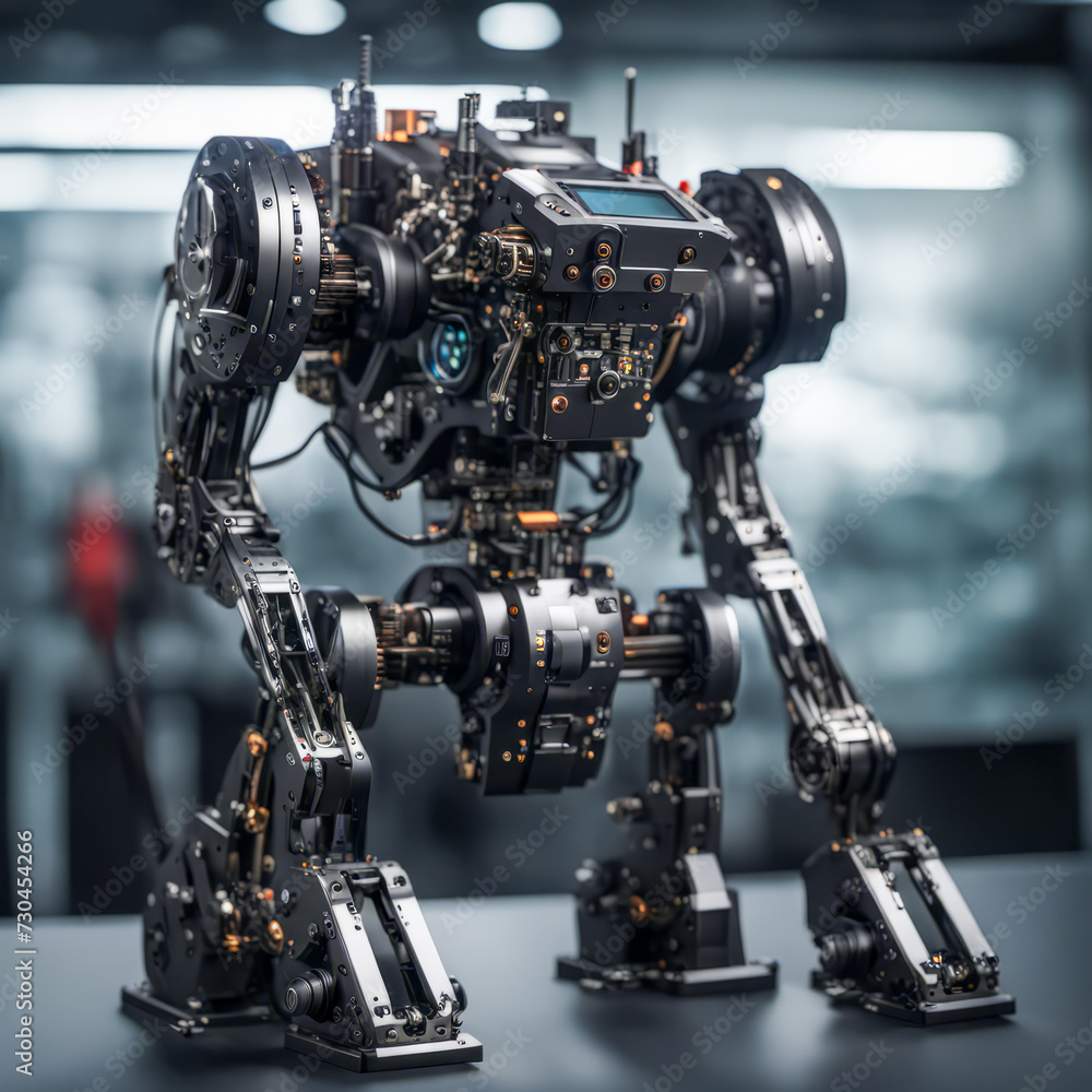 close up of an humanoid robot showing the artificial intelligence power close up of an humanoid robot showing the artificial intelligence power