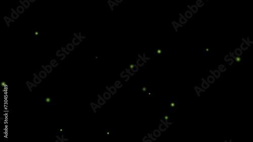 fireflies light animation, black background, loop