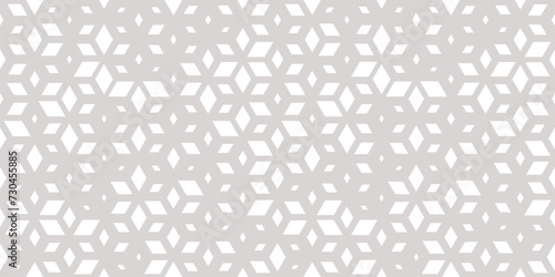 Subtle elegant vector seamless pattern with diamond shapes, floral silhouettes with halftone effect, grid. Luxury modern light gray background. Simple minimal texture. Repeated design for decor, print