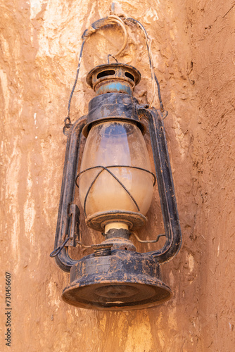 Old lantern in the Ushaiger Heritage Village.