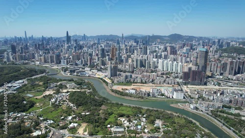 Shenzhen Bay Port Park,a seaside coastal ecological urban recreational area in Nanshan Futian Guangdong districts and New Territories, Hong Kong, a leading global Innovative and technology hub photo