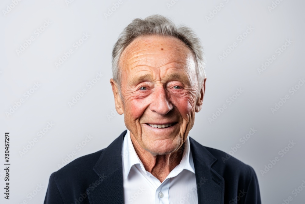 Portrait of a senior man with wrinkles on his face. Gray background. Portrait of a senior man with wrinkles on his face. Gray background.