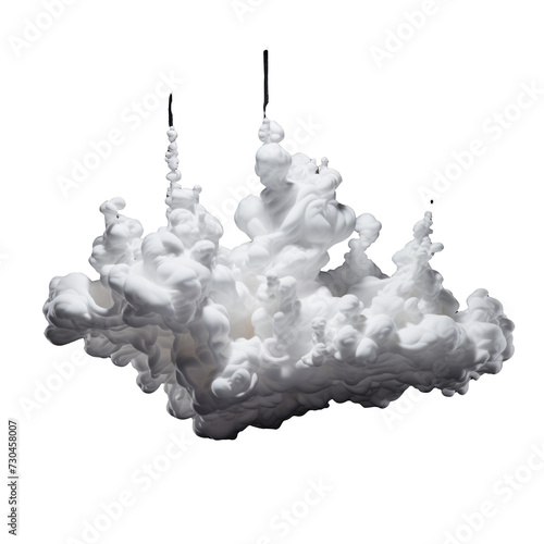 3D Rendered Cloud Icon on Transparent Background - High-Resolution PNG