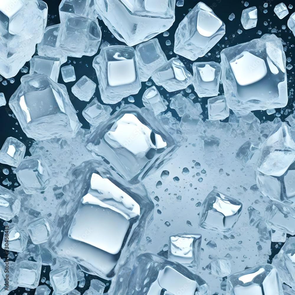 Ice isolated on transparent background - Generative AI 