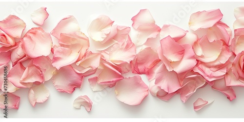 Colorful pink flower petals on white background © Brian