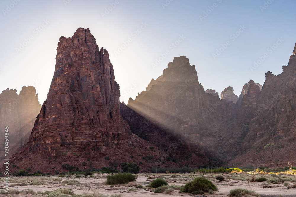 Wadi Al-Disha, known as the Grand Canyon of Saudi Arabia and the Valley of the Palms.