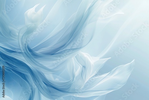abstract blue background with smoke, Light blue fabric flows with ethereal grace, its gentle waves creating an image of serene tranquility