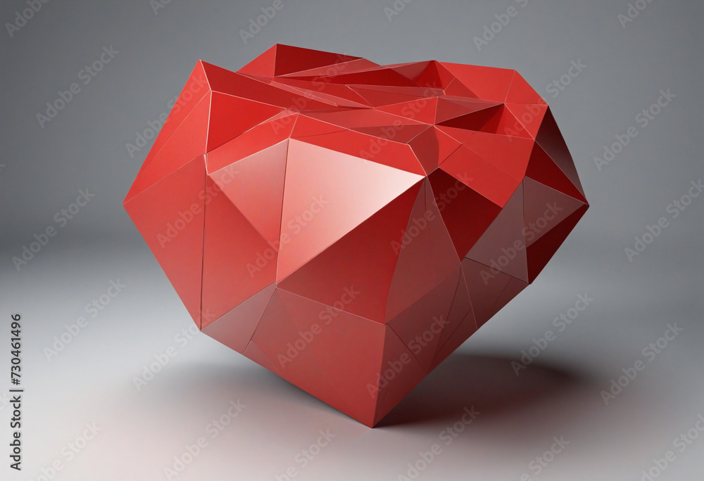 Abstract 3d render, red geometric background design Abstract 3d render, red geometric background design