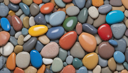 Spectrum of colorful rock or pebbles. wide format. 