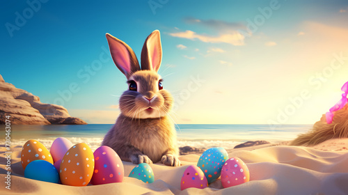 Easter background, background with copy space © xuan