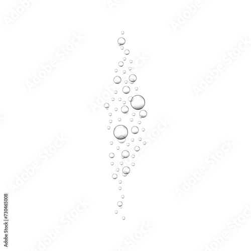 Fizzy carbonated drink texture. Underwater oxygen bubbles. Champagne, beer, soda, cola, seltzer, sparkling wine stream. Soap, shampoo, gel suds. Effervescent pill trace. Vector realistic illustration