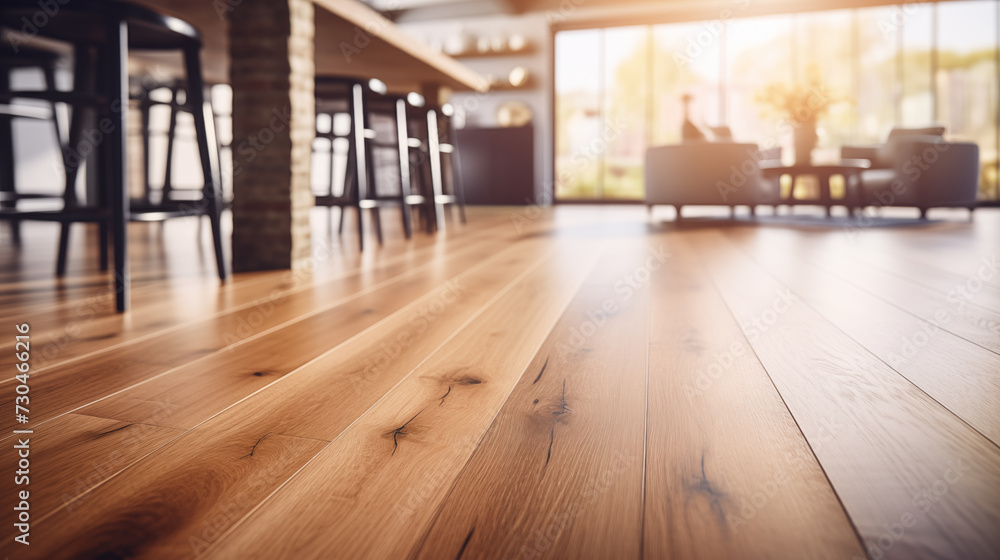 Wooden floor in the living room