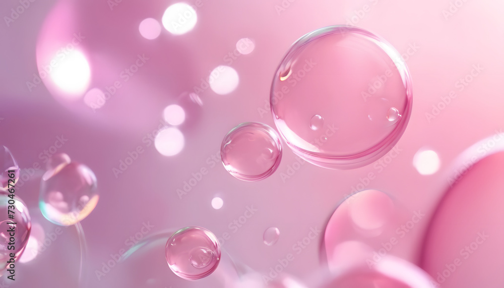 pink bubbles in the water