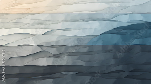 Layered paper cut waves in blue shades