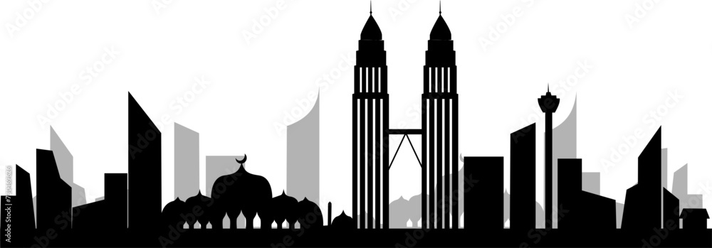 Obraz premium Kuala Lumpur city skyline silhouette
