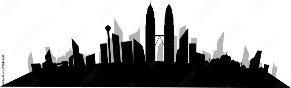 Kuala Lumpur city skyline silhouette 