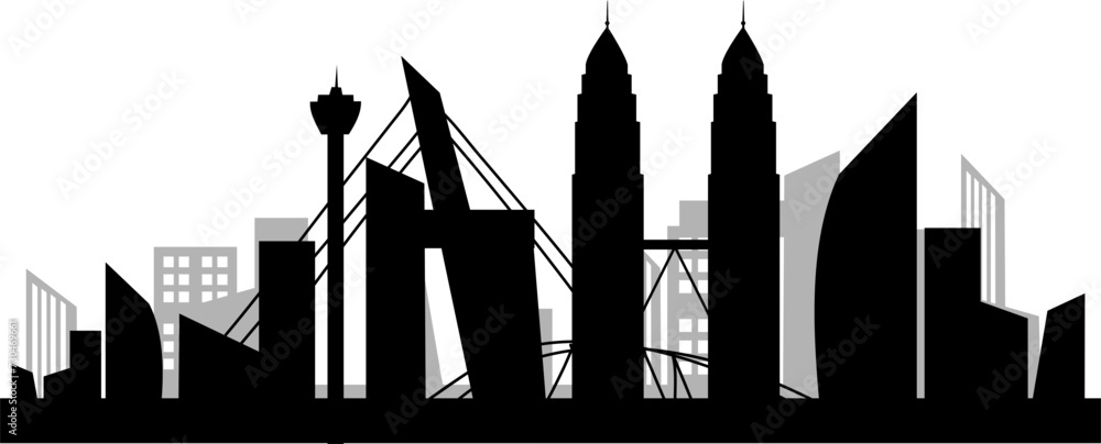 Obraz premium Kuala Lumpur city skyline silhouette