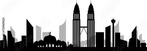 Kuala Lumpur city skyline silhouette 