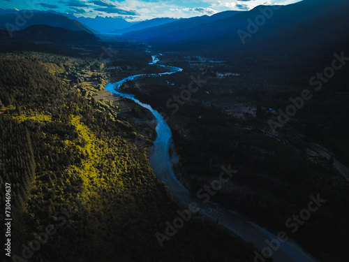 aerial view of the river