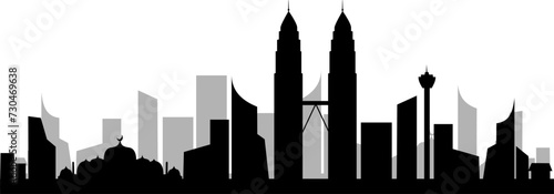 Kuala Lumpur city skyline silhouette 