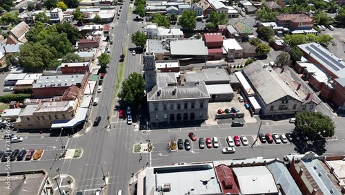 aerial view of Castlemaine town centre,  Victoria Australia photo