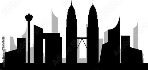 Kuala Lumpur city skyline silhouette 