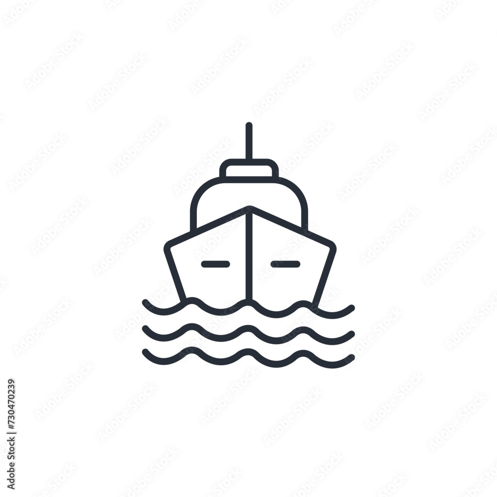 boat icon. vector.Editable stroke.linear style sign for use web design,logo.Symbol illustration. boat icon. vector.Editable stroke.linear style sign for use web design,logo.Symbol illustration.