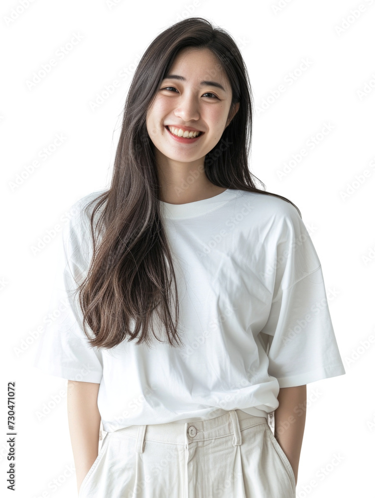 Young asian lady with casual wear transparent background Young asian lady with casual wear transparent background