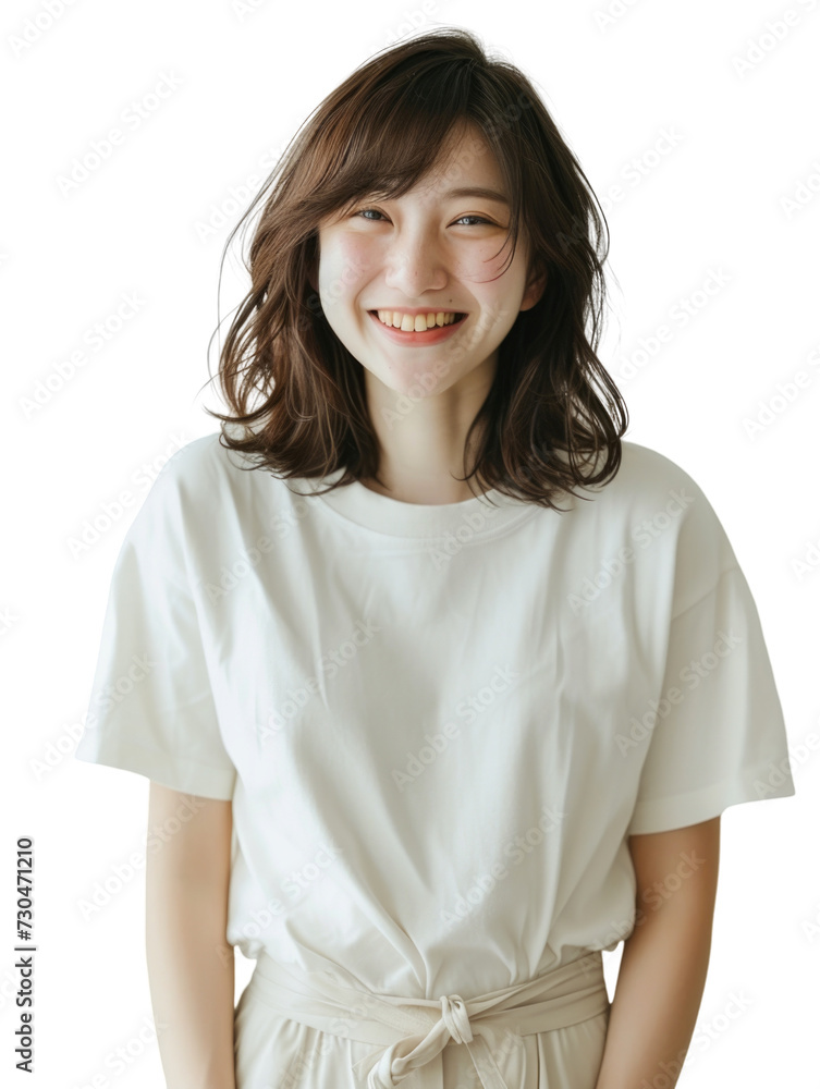 Young asian lady with casual wear transparent background Young asian lady with casual wear transparent background