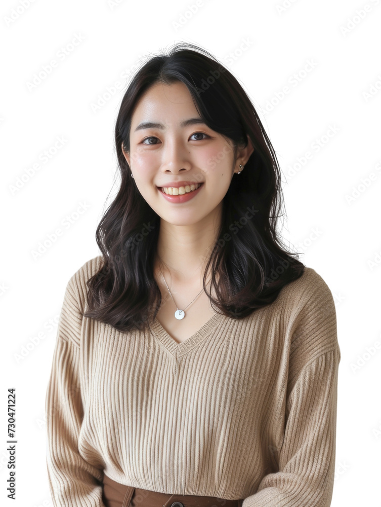 Young asian lady with casual wear transparent background Young asian lady with casual wear transparent background