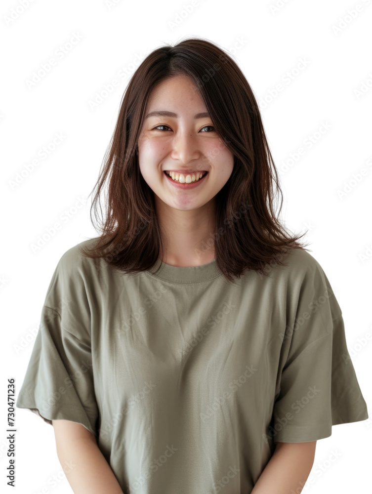 Young asian lady with casual wear transparent background Young asian lady with casual wear transparent background