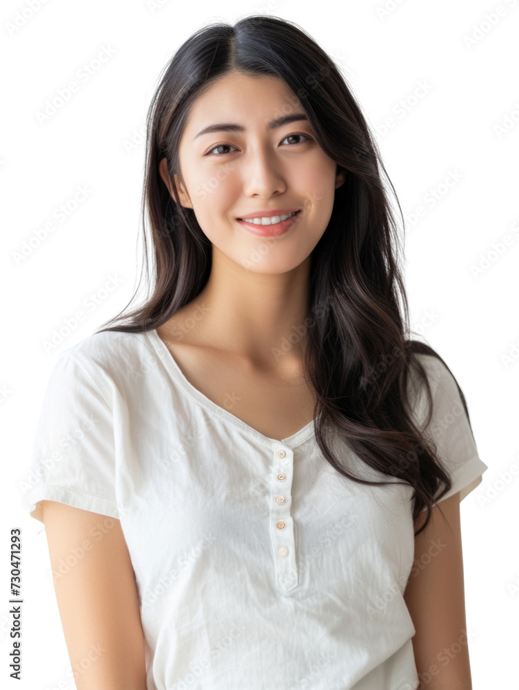 Young asian lady with casual wear transparent background Young asian lady with casual wear transparent background