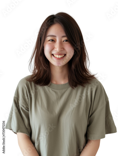 Young asian lady with casual wear transparent background © PNG Lab