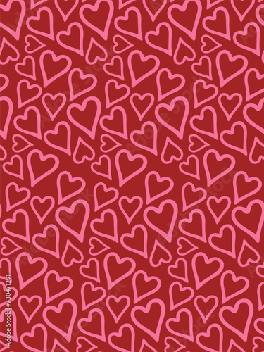 Red and pink heart seamless pattern background vector valentine s day romantic