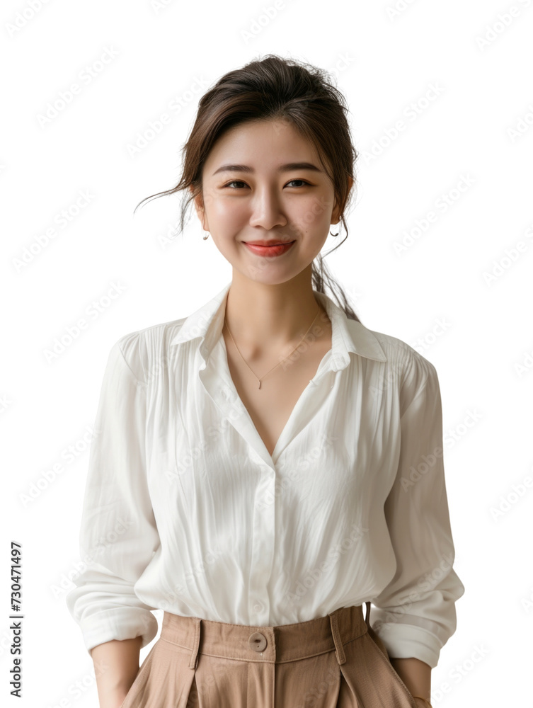 Young asian lady with casual wear transparent background Young asian lady with casual wear transparent background